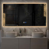 Espejo LED Rectangular | Botones táctiles | Función antivaho | Luz blanca cálida - Reyze Seria Good Vibes Model 4